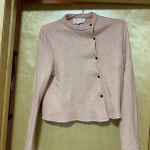 Pink Wool crewneck Cardigan